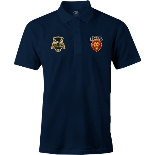 Brisbane Lions 2024 AFL Premiers Gold Polo Sizes S-3XL! In Stock