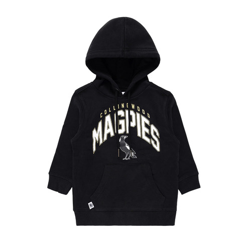 Collingwood Magpies 2023 AFL Youth Team Crest Hoody Sizes 8-16!