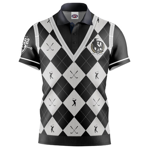 Collingwood Magpies AFL Fairway Golf Polo T Shirt Sizes S-5XL!