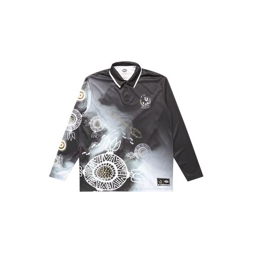 Collingwood Magpies AFL 2023 Indigenous L/S Training Polo Sizes S-5XL!