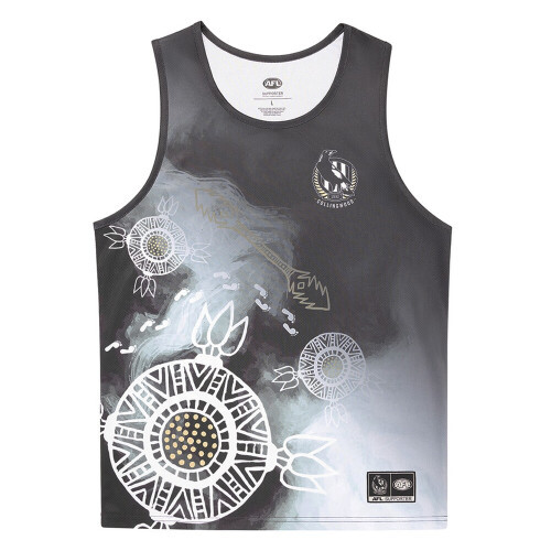 Collingwood Magpies AFL Indigenous Training Singlet Sizes S-5XL!