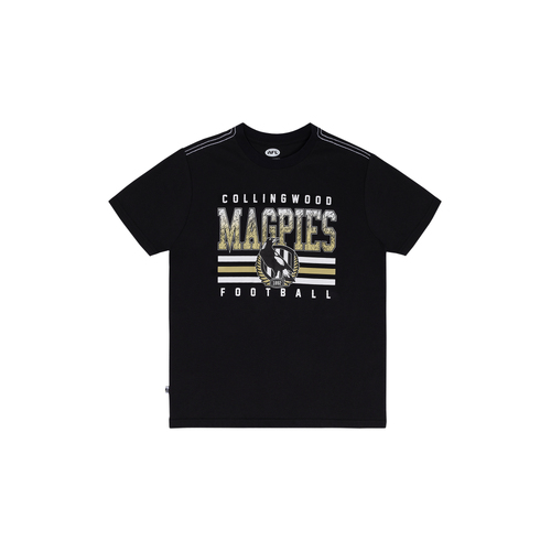 Collingwood Magpies 2024 AFL Youth Kids Sketch T-Shirt Sizes 8-16!