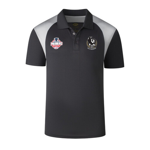 Collingwood Magpies AFL 2023 Premiers Grey Polo Shirt Sizes S-3XL! In Stock