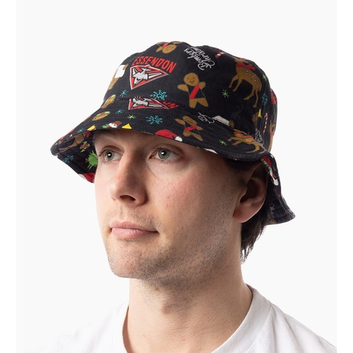 Essendon Bombers AFL Club Logo Xmas Christmas Bucket Hat Cap!
