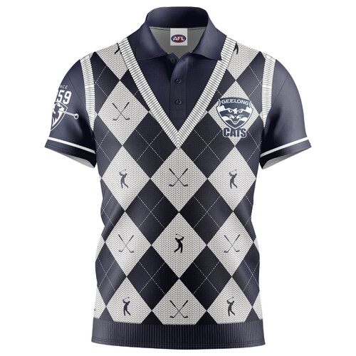 Geelong Cats AFL Fairway Golf Polo T Shirt Sizes S-5XL!