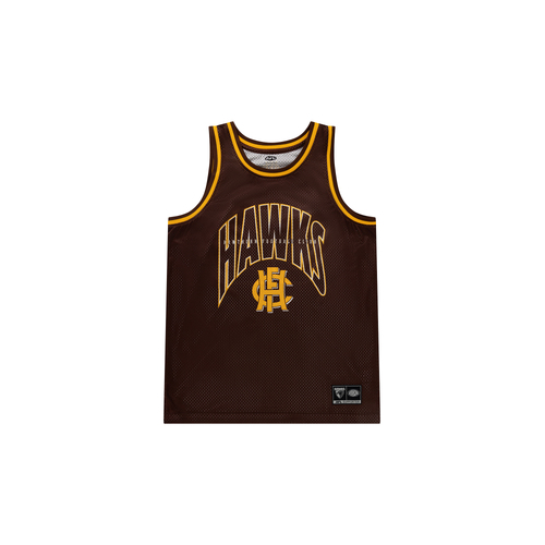 Hawthorn Hawks 2024 AFL Basketball Singlet Sizes S-3XL!