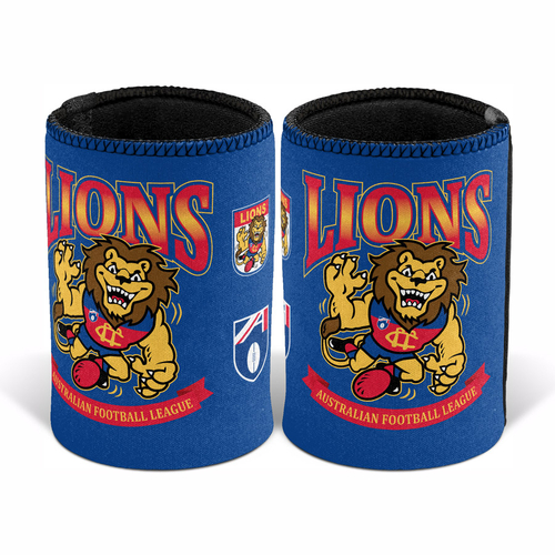 Brisbane Lions AFL Retro Can Cooler! Bottle Cooler Stubby Holder Cosy