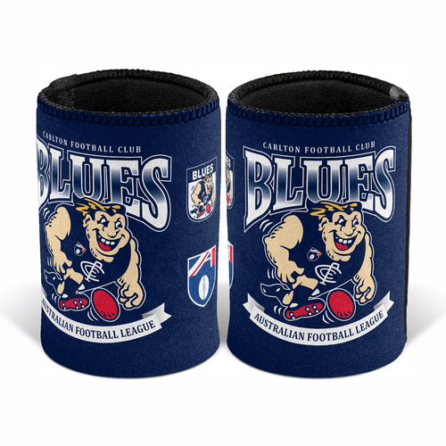 Carlton Blues AFL Retro Can Cooler! Bottle Cooler Stubby Holder Cosy