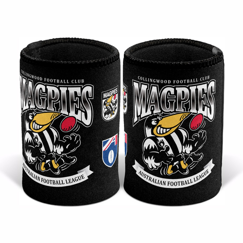 Collingwood Magpies AFL Retro Can Cooler! Bottle Cooler Stubby Holder Cosy