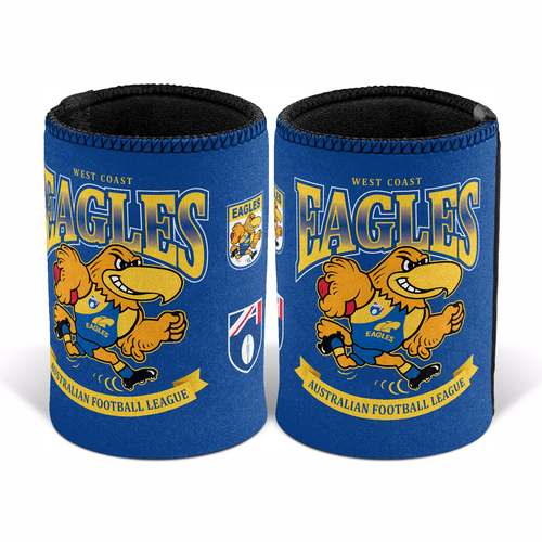 West Coast Eagles AFL Retro Can Cooler! Bottle Cooler Stubby Holder Cosy