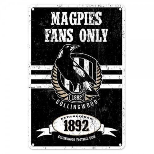Official AFL Collingwood Magpies Obey The Rules Retro Tin Metal Sign Decoration