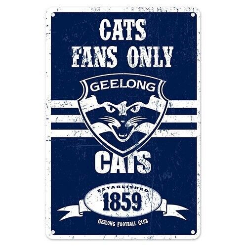 Official AFL Geelong Cats Obey The Rules Retro Tin Metal Sign Decoration