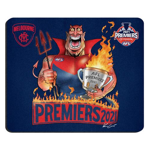 Melbourne Demons AFL Premiers 2021 Mouse Mat Pad Caricature P1 *IN STOCK*