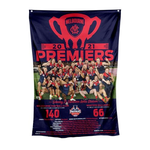 Melbourne Demons AFL Premiers 2021 Team Photo Cape Wall Flag 100 x 70cm P2