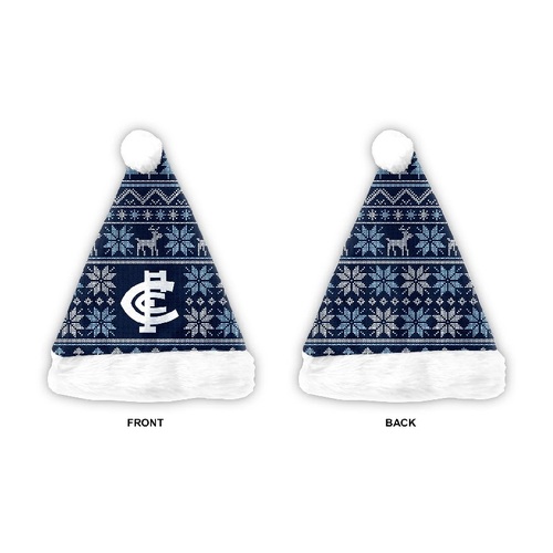 Carlton Blues AFL Xmas Christmas Santa Hat!