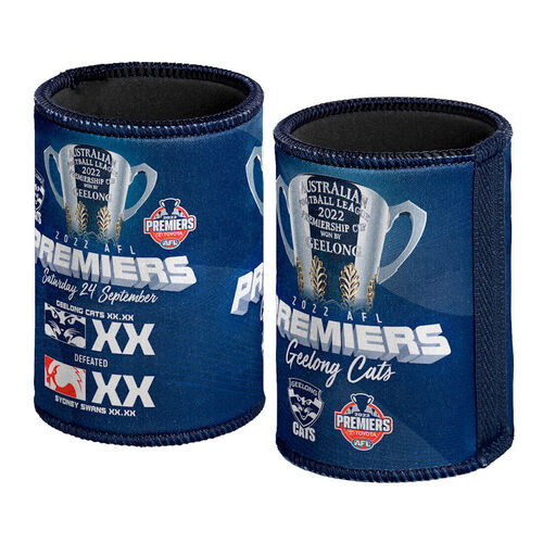 Geelong Cats AFL Premiers 2022 Stubby Holder Can Cooler P1 *IN STOCK*
