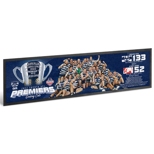 Geelong Cats AFL Premiers 2022 Team Image Bar Runner Mat P2 *IN STOCK*