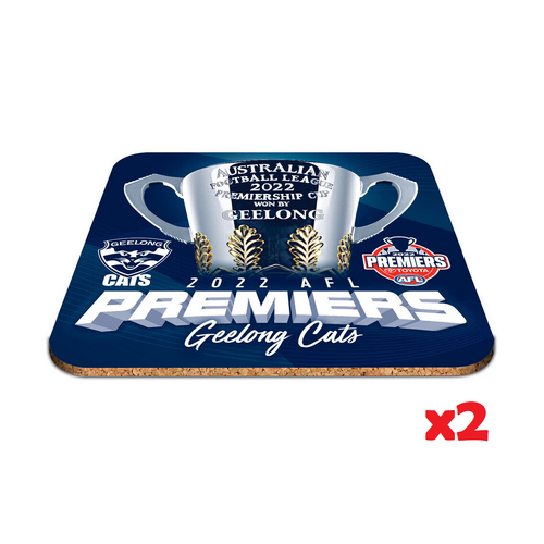Geelong Cats AFL Premiers 2022 Drink Cork Coasters P1 (2 Pack) *IN STOCK*