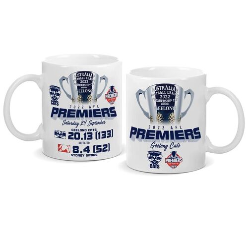 Geelong Cats AFL Premiers 2022 Ceramic Coffee Cup Mug P1 *IN STOCK*