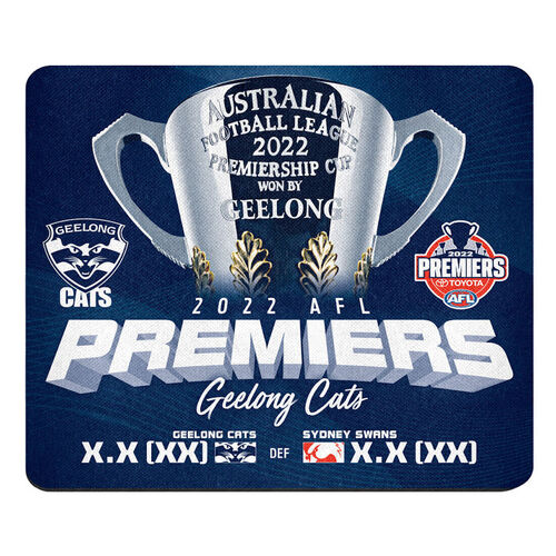 Geelong Cats AFL Premiers 2022 Trophy Mouse Pad Mat P1 
