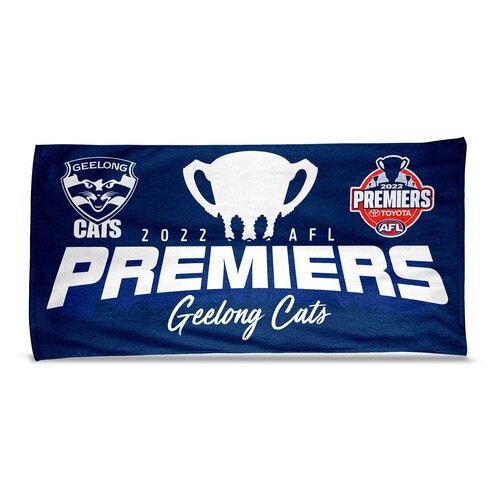 Geelong Cats AFL Premiers 2022 Trophy Gym Bath Beach Towel P2