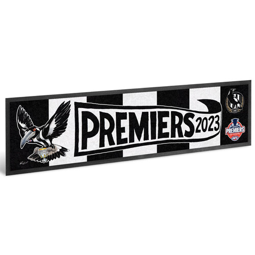 Collingwood Magpies AFL Premiers 2023 Mark Knight Caricature Bar Runner Mat P1 