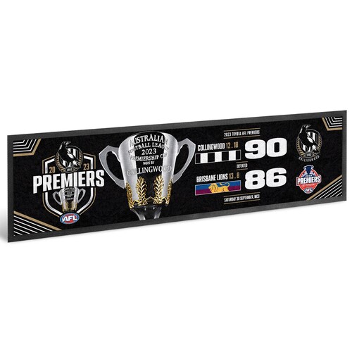 Collingwood Magpies AFL Premiers 2023 Bar Runner Mat P1 In Stock