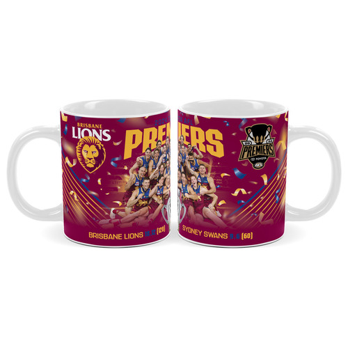 Brisbane Lions AFL 2024 Premiers Celebration Photo Mug P2! In Stock