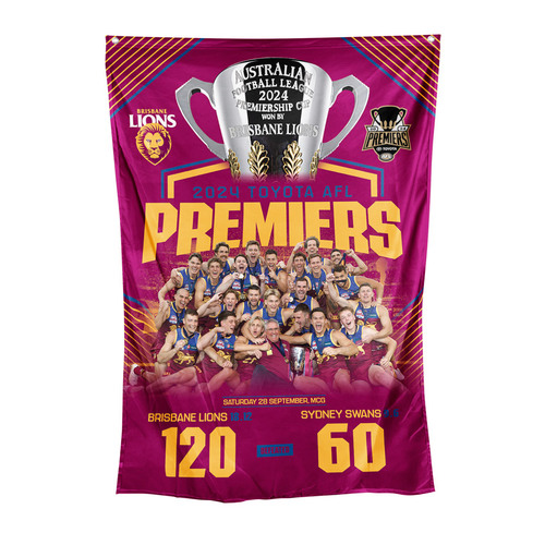 Brisbane Lions AFL 2024 Premiers Wall Flag P2! 