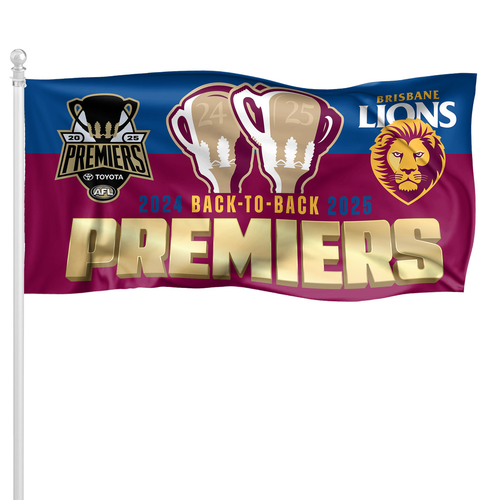 Brisbane Lions AFL 2025 Premiers Pole Flag P2! PRESALE!