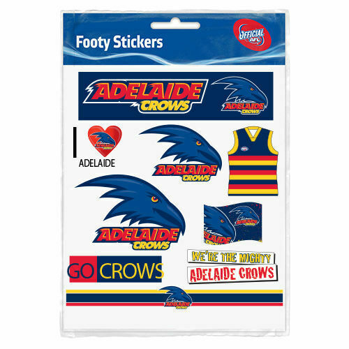 Adelaide Crows Official AFL Footy Stickers Sticker Sheet Pack