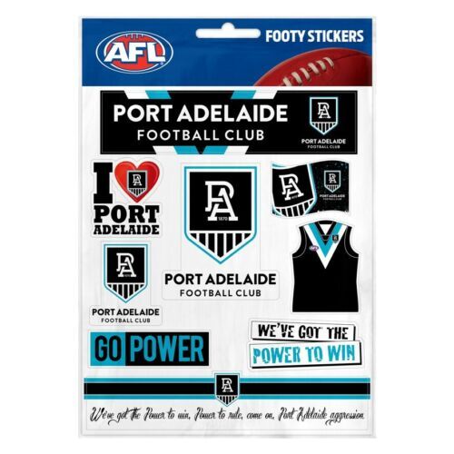 Port Adelaide Power Official AFL Footy Stickers Sticker Sheet Pack