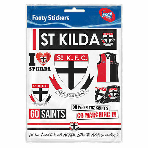 St Kilda Saints Official AFL Footy Stickers Sticker Sheet Pack