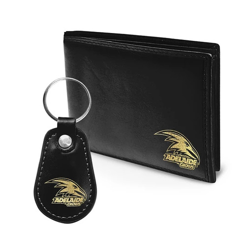 Official AFL Adelaide Crows Wallet + Keychain Keyring Gift Set Pack