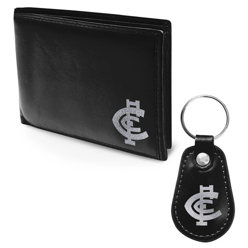 Official AFL Carlton Blues Wallet + Keychain Keyring Gift Set Pack