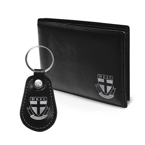 Official AFL St Kilda Saints Wallet + Keychain Keyring Gift Set Pack