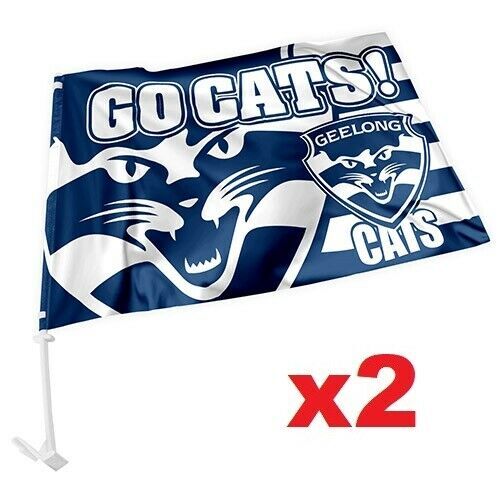 Geelong Cats AFL Car Flag 30 cm x 45 cm! 2 Flags 