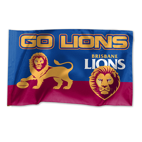 Official AFL Brisbane Lions Game Day Large Flag 60 x 90 cm (NO STICK/FLAG POLE)