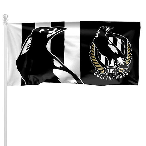Collingwood Magpies AFL Flag Pole Flag 180 by 90cms! LE