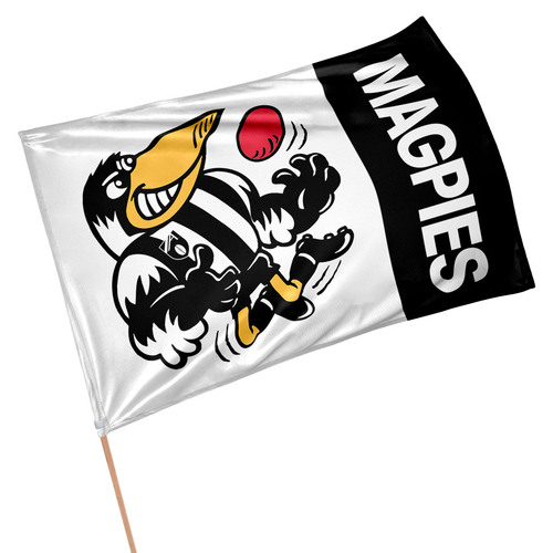 Official AFL Collingwood Magpies Retro Game Day Large Flag 60 x 90 cm (NO STICK)