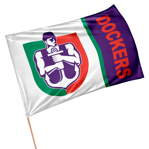 Official AFL Fremantle Dockers Retro Game Day Large Flag 60 x 90 cm (NO STICK/FLAG POLE)