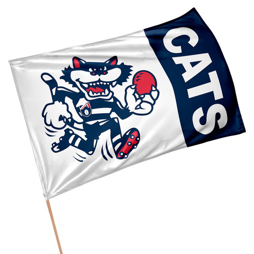 Official AFL Geelong Cats Retro Game Day Large Flag 60 x 90 cm (NO STICK/FLAG POLE)