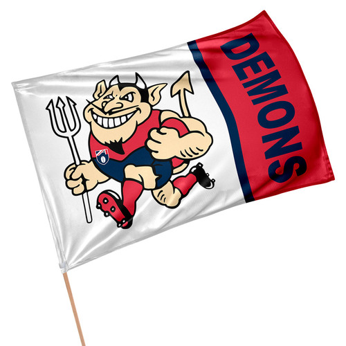 Official AFL Melbourne Demons Retro Game Day Large Flag 60 x 90 cm (NO STICK/FLAG POLE)