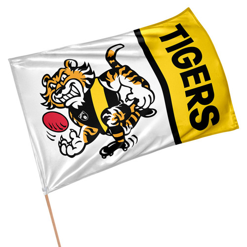 Official AFL Richmond Tigers Retro Game Day Large Flag 60 x 90 cm (NO STICK/FLAG POLE)