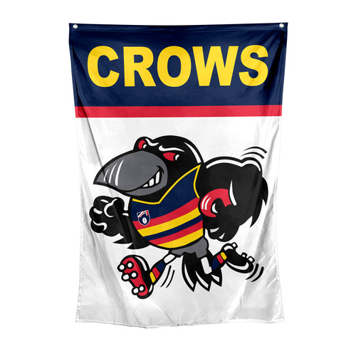 Official AFL Adelaide Crows Supporters Retro Mascot Wall Cape Flag!
