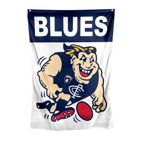 Official AFL Carlton Blues Supporters Retro Mascot Wall Cape Flag!