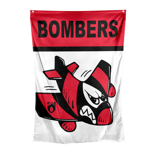 Official AFL Essendon Bombers Supporters Retro Mascot Wall Cape Flag!