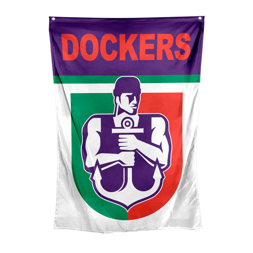 Official AFL Fremantle Dockers Supporters Retro Mascot Wall Cape Flag!