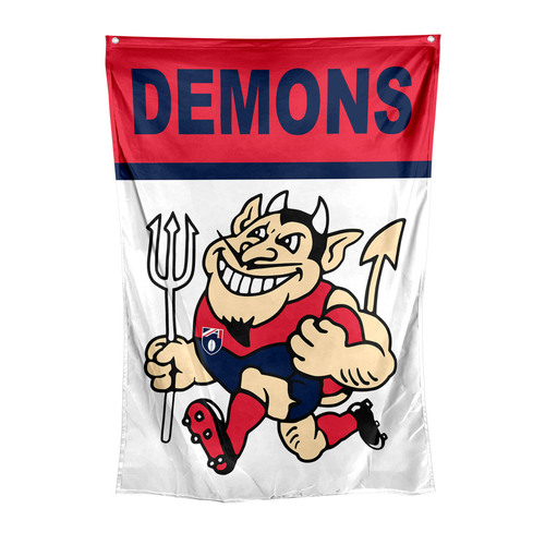 Official AFL Melbourne Demons Supporters Retro Mascot Wall Cape Flag!