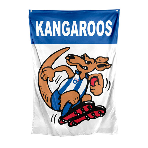 Official AFL North Melbourne Kangaroos Supporters Retro Mascot Wall Cape Flag!